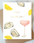 Oysters and Rose Celebration Greeting Card | Cheers Congrats