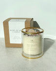 Gold Rimmed Crystal Glass Candle 11oz