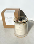 Gold Rimmed Crystal Glass Candle 11oz